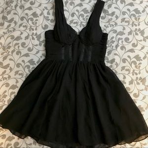 Little black dress with bra-style neckline